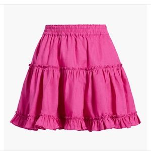 Hill House bright pink tiered mini skirt